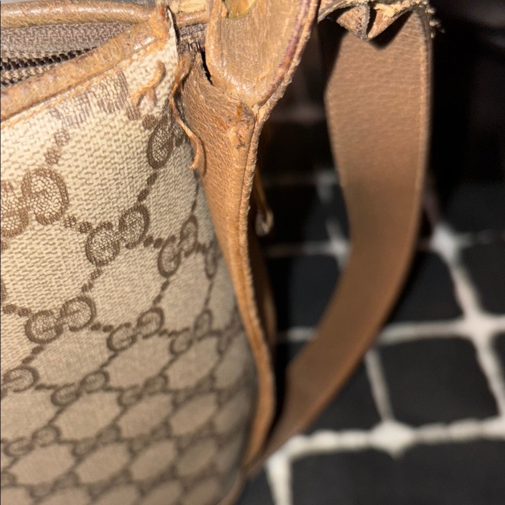 Gucci Beige and Brown Monogram Crossbody Bag - Picture 7 of 15